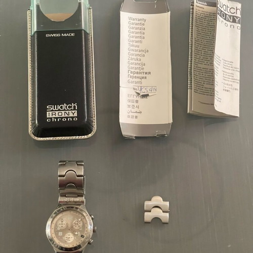 Swatch Irony Chrono men's silver watch like new vintage