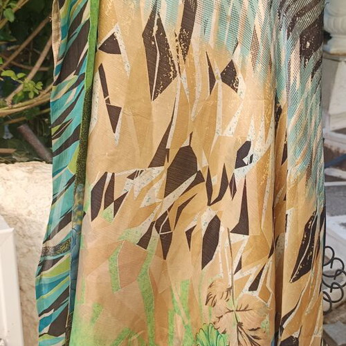Boho reversible silk skirt 100% one size new