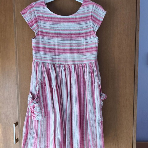 Mayoral linen dress for 9 years old, multicolored