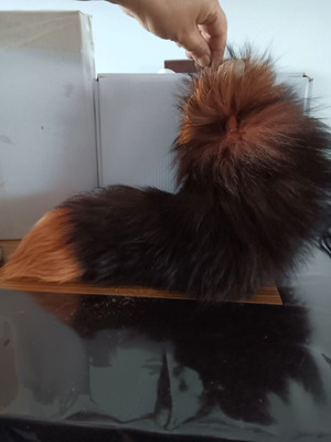 Decorative fox like new with synthetic fur