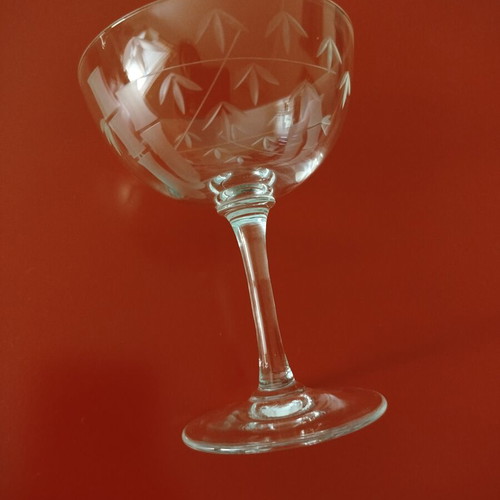 Noritake vintage champagne glasses set of 6 like new, bamboo design