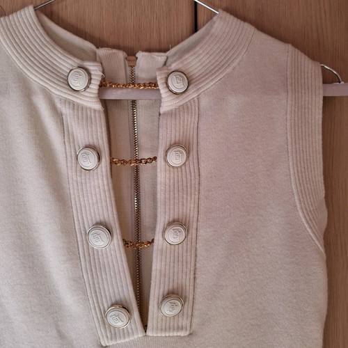 Elisabetta Franchi dress cashmere size M new, white beige