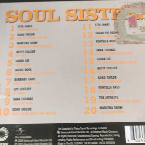 Soul Sisters Chess Originals CD, blues