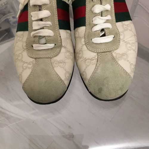 Gucci GG Monogram leather trainers EU37 used, beige