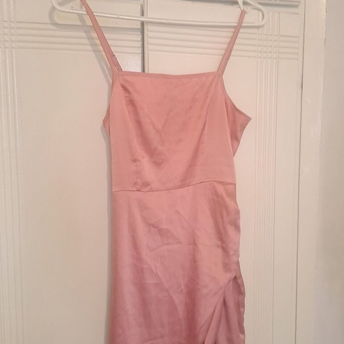 Satin pink mini dress Shein like new with adjustable straps