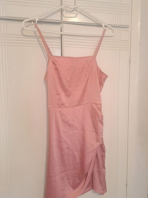 Satin pink mini dress Shein like new with adjustable straps