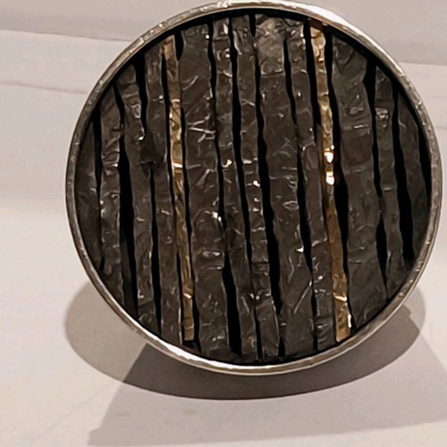 Silver 925 handmade ring used with gold details Katarina Cudic