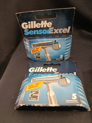 Vintage ξυραφάκια Gillette Sensor Excel, 2 πακέτα, καινούργια