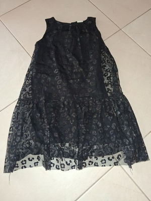 Zara black dress with tulle like new, sleeveless, size 140 cm