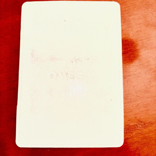 Omega leather card holder white like new