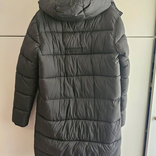 Superdry longline puffer like new, gray, size M