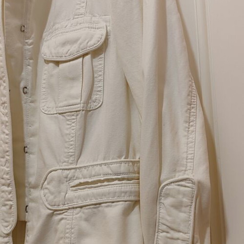 Zara white denim jacket like new, size L