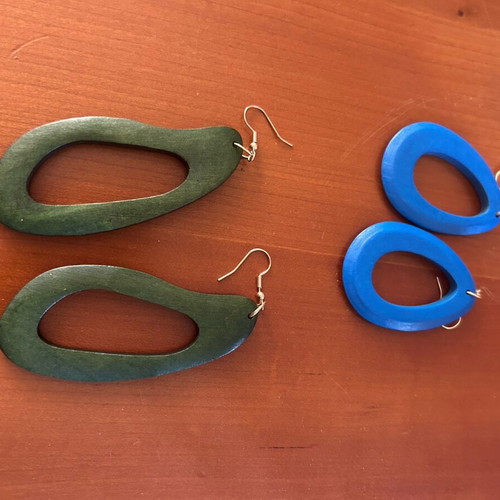 Wooden earrings new, set of 3, gift packaging