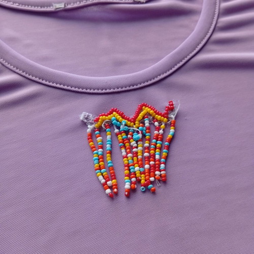 Purple t-shirt used with bead wear, size M