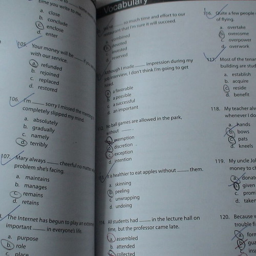 English practice test books set of 10 used with notes and highlights