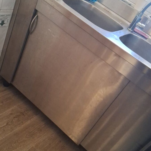 Inox sink with sliding doors like new