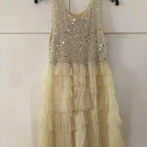Branded dress with sequins