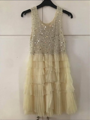 Branded dress with sequins