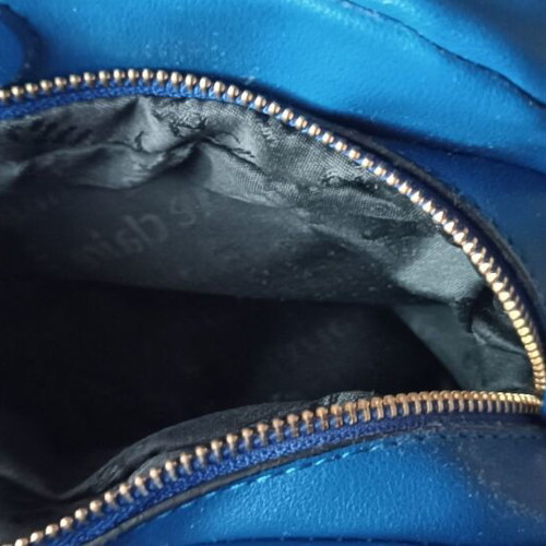 Marie Claire bag blue new with leather strap and gold detail