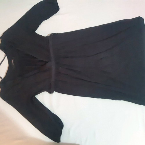Anonima black short mini dress with 3/4 sleeves like new