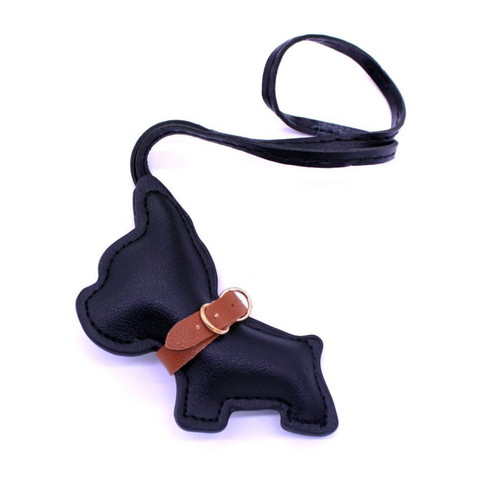 Handmade Dog Bag Charm new, black and brown