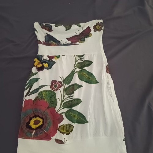 Summer short dress Desigual size S, like new, white multicolor