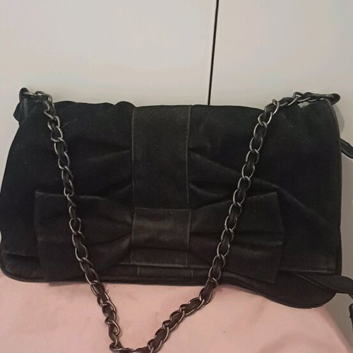 Tally shoulder bag used, black with bow detail