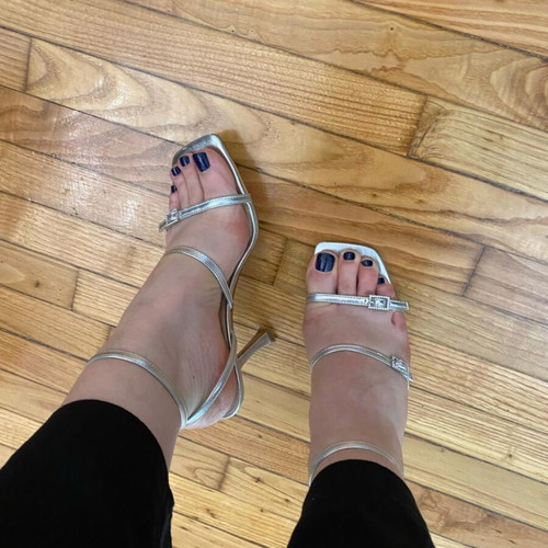Mango silver heels like new, size 38, sandals