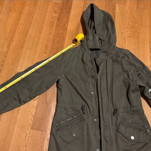 Americanino fall jacket with hood, like new, khaki color, size L