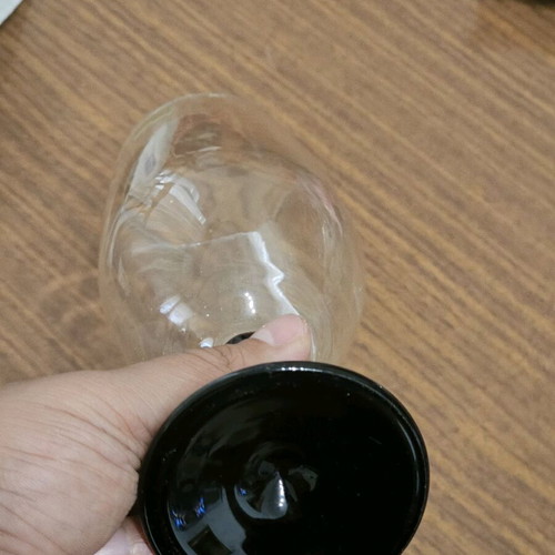 Luminarc water glasses used, set of 4 with black base