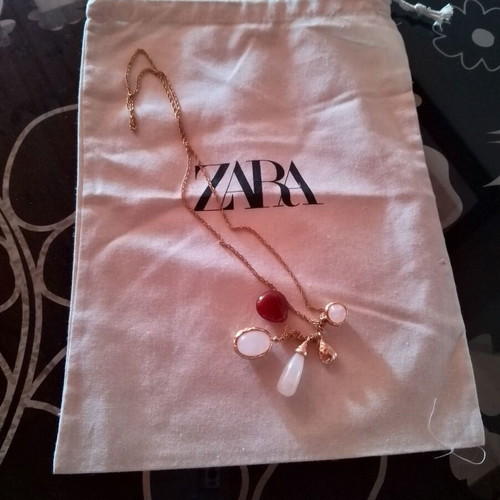 Zara pendant like new, colorful stones, gold chain