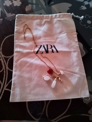 Zara pendant like new, colorful stones, gold chain