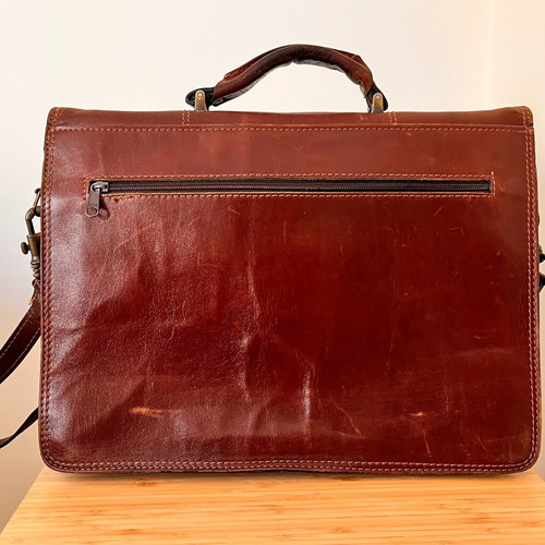 Leather Briefcase used, brown vintage style