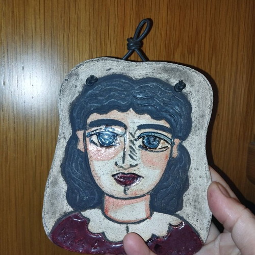 Ceramic used old folklore decoration