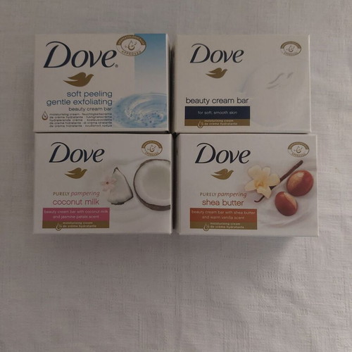 Aromatic different Dove soaps 4 pieces new