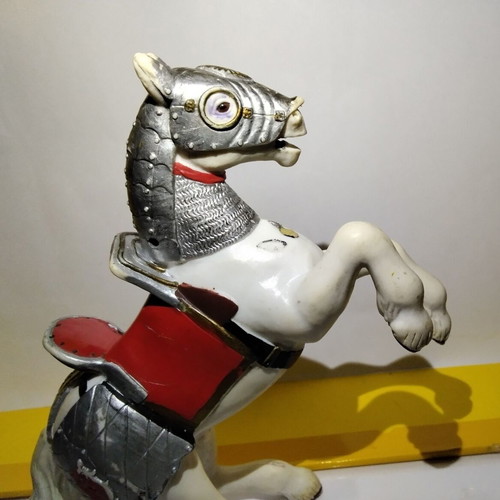 Papo reared up armored horse figure, fantasy world medieval knights