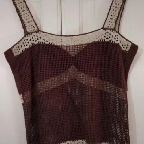 Knitted women's tops pack of 2, handmade, new, beige and brown
