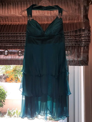 Cinema by Zinas silk dress like new, turquoise, size S