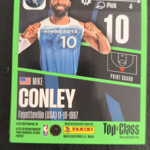 Panini Top Class 2024 NBA Basketball Card Conley Timberwolves like new