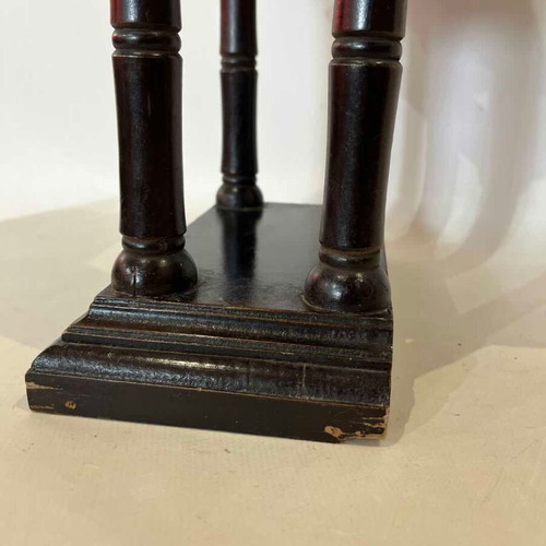 Vintage wooden table clock with brass details, 41x22x12 cm