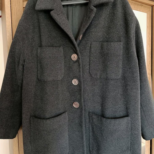 Artisti Italiani wool short coat used, size Medium, anthracite