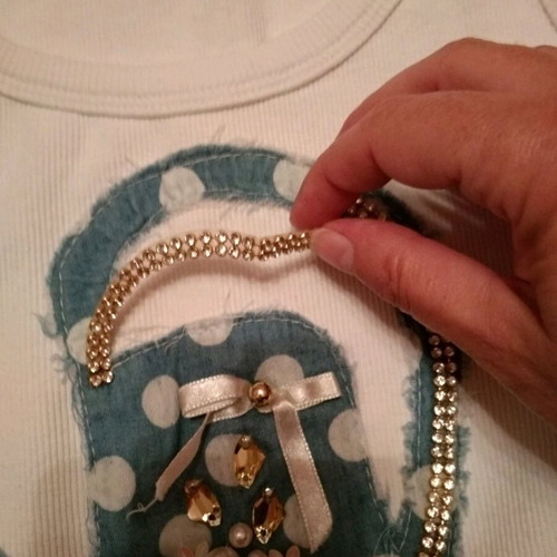 Handmade tank top used small, white with original design