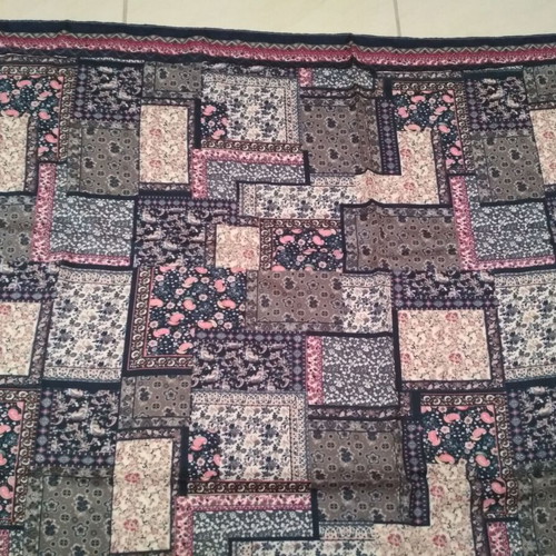 Pareo with geometric patchwork and floral details, like new