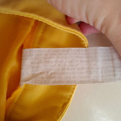 Stradivarius yellow women's office pants used, low waist, ankle length