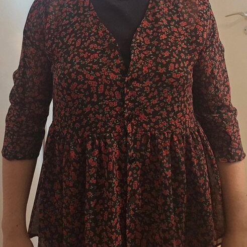 Primark lightweight semi-transparent floral shirt with buttons