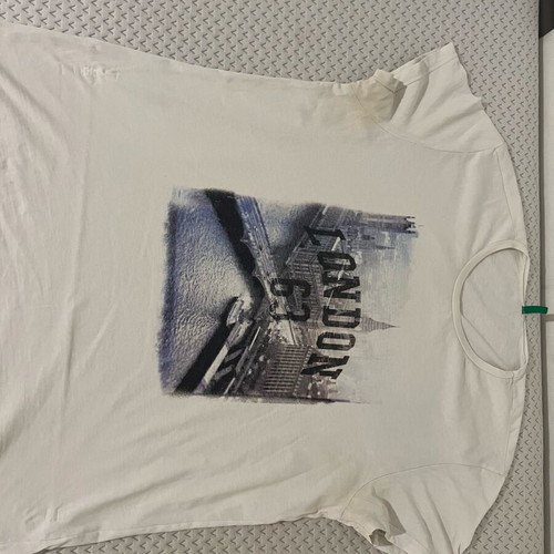 Benetton Tee XXL used, 100% cotton, off-white with vintage print