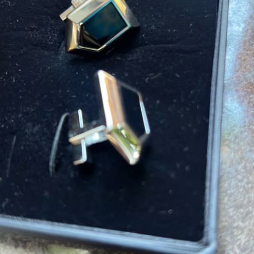 Dyrberg/Kern cufflinks like new, stainless steel with black crystal