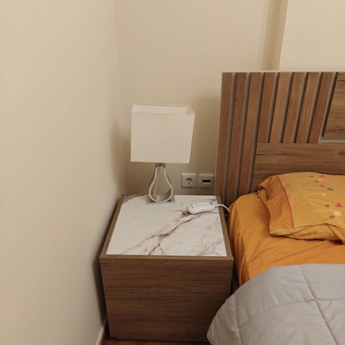 Double bed with mattress and nightstands like new