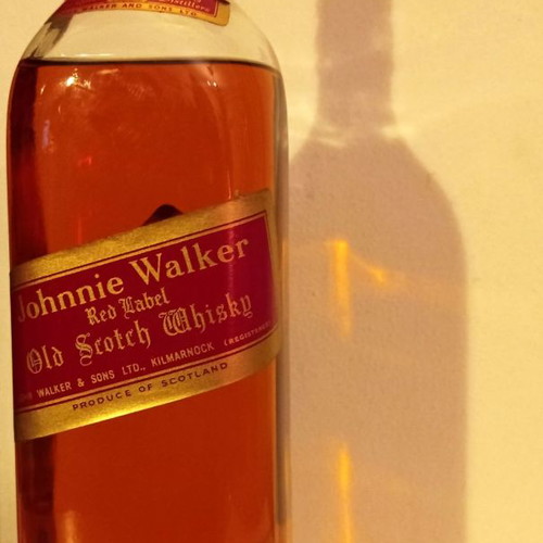Collectible Johnnie Walker Red Label Scotch Whisky old bottle 1950s–60s