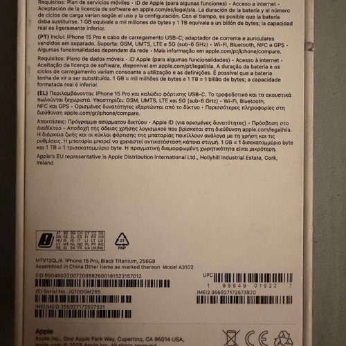 Apple iPhone 15 Pro 256GB black titanium